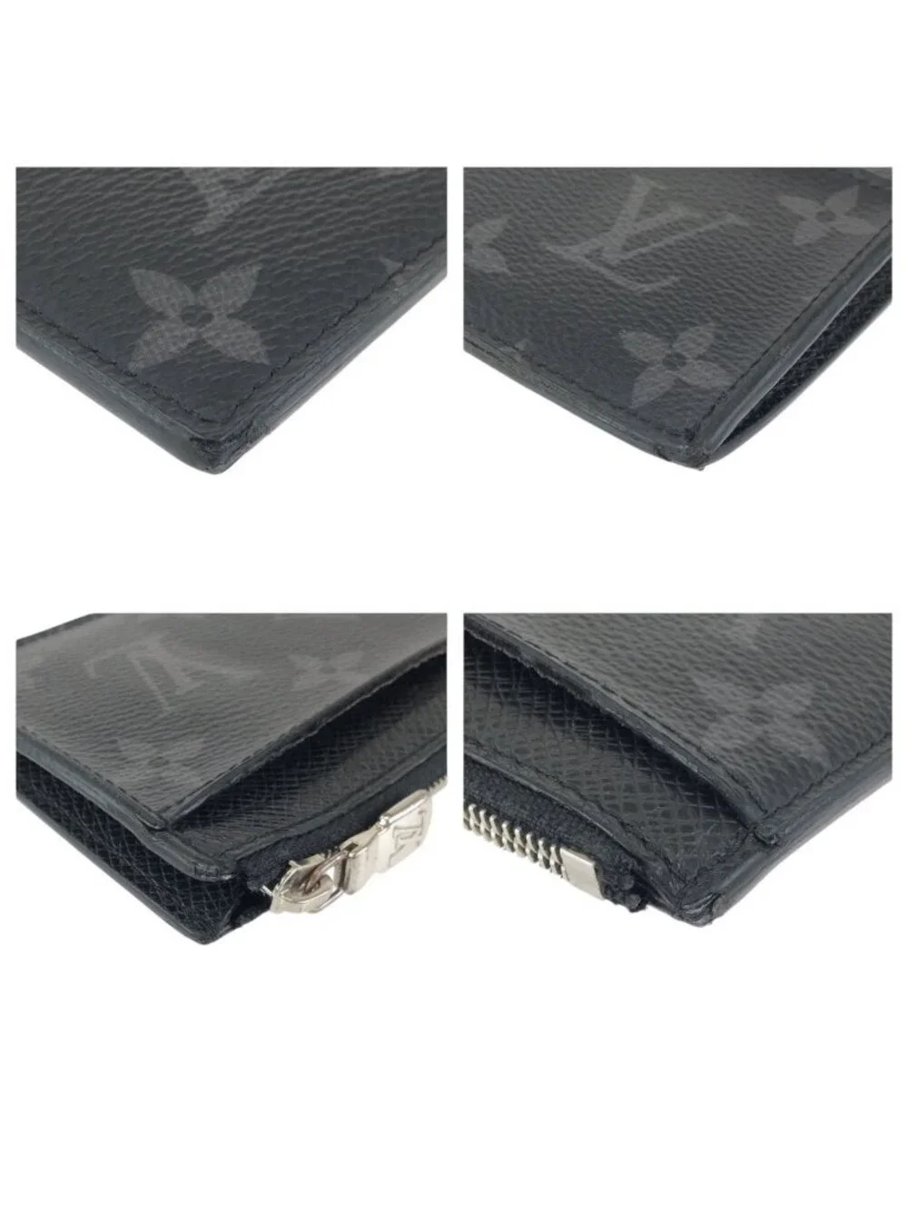 Louis Vuitton Monogram Eclipse Taiga Black Noir Card Case Coin